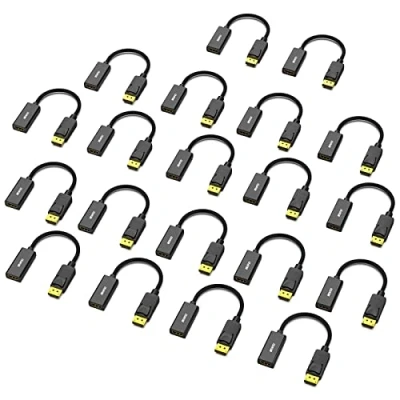 Immagine di BENFEI Adattatore DisplayPort a HDMI 4K 20 Confezioni, Unidirezionale Computer Monitor, DP (Display Port) maschio femmina Convertitore con audio per Lenovo Dell HP Asus