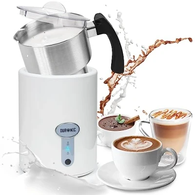 Immagine di Duronic MF500 WE Montalatte elettrico 3 in 1, Schiumalatte automatico 500 ml, Scaldalatte 500W, Facile da usare e pulire, Ideale per caffè, cioccolata calda, cappuccino, latte, Nero