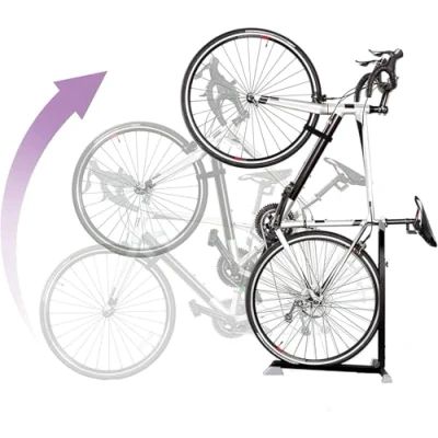 Immagine di Bike Nook Supporto per bicicletta, portatile e fisso, salvaspazio, con altezza regolabile, interni
