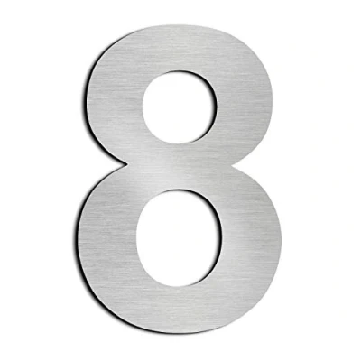 Immagine di nanlyiau Numeri civici Numero di Acciaio civico esterno in Solido Inossidabile 304,Aspetto Fluttuante, 5in/12.5cm(8)
