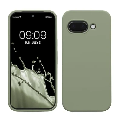 Immagine di kwmobile Cover per Google Pixel 9a Custodia Back Case Smartphone in Silicone TPU Protezione Gommata verde grigio