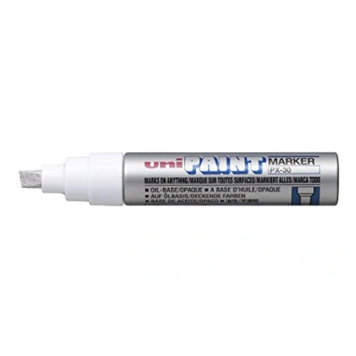 Immagine di Uni Ball 182213 Pennarello Paint PX 30 con punta a cuneo, argento