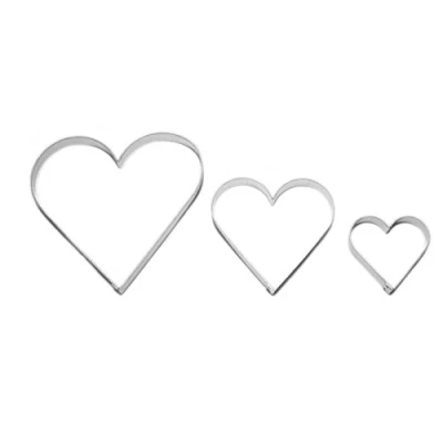 Immagine di Set di 3 tagliapasta a forma cuore, 5/8/11,5 cm, in acciaio inox