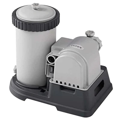 Immagine di Intex 28634 Pompa Filtro a Cartuccia Krystal Clear, Flusso d&#039;Acqua 9463 L/h, di Sistema 7192 Plastica, Grigio