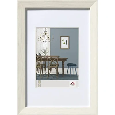 Immagine di walther design bianca 30 x 45 cm con passe partout, cornice in legno Fiorito EF045W
