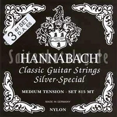 Immagine di Hannabach Bass Pack Corde per Chitarra Classica Serie 815 Medium Tension Silver, Set di Basse 10x E6/Mi6, A5/La5 e 13x D4/Re4