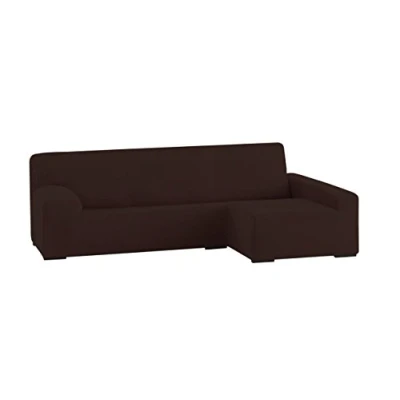 Immagine di Eysa Ulises Copridivano Elastico per Divani con Chaise Longue a Destra, Marrone, 250 310 cm