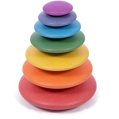 Immagine di TickiT 73422 Wooden Rainbow Buttons Pack of 7 Opened Ended Play