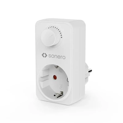 Immagine di Sonero dimmer socket, adattatore socket con controllo della luminosità per lampade LED, alogene, a incandescenza luminosità, bianco
