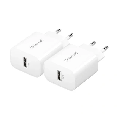 Immagine di Intenso W5A white double pack Adattatore USB C 5 W A Bianco Presa di corrente