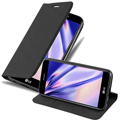 Immagine di Cadorabo Custodia Libro per LG K10 2017 in Nero di Notte con Vani Carte, Funzione Stand e Chiusura Magnetica Portafoglio Cover Case Wallet Book Etui Protezione