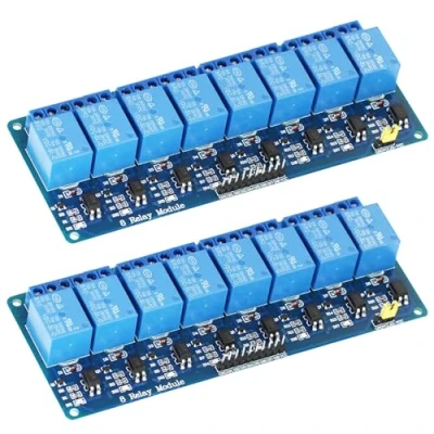 Immagine di modulo relè, 2 pezzi, 5 V, 8 canali, relè con optoaccoppiatore, trigger di basso livello, compatibile Arduino AVR, PIC, ARM, SPS