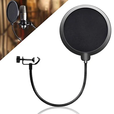 Immagine di NOCHME Filtro Antipop Per Microfono Da 6 Pollici Blue Yeti Pro Snowball Ice O Qualsiasi Altro Microfono,universale Condensatore Mic Pop Windschutz, Sound Shield Guard Nero