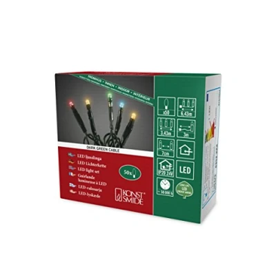 Immagine di Konstsmide 6343 123 Micro catena luminosa interno ERP: G (A G) rete elettrica Numero di lampadine 50 LED (monocolore) Bianco caldo Lunghezza illuminata: 3.43