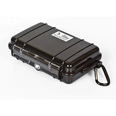 Immagine di PELI 1040 Micro Valigia per la protezione di piccoli oggetti, IP67 Impermeabile, Capacità 0,7L, Prodotto in USA, Colore Nero/Nero