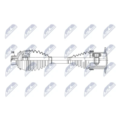 Immagine di NTY NPW AU 075 Albero motore / Semiasse Assale anteriore Sx, Dx 495mm Trasmissione automatica AUDI: A6 C8 Avant