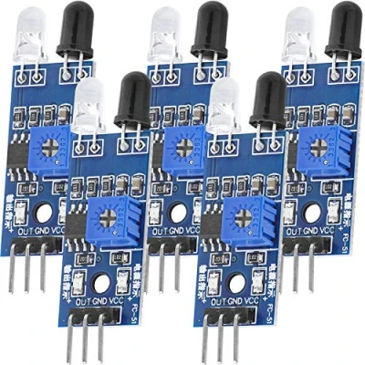 Immagine di AZDelivery 5 x Modulo IR a Infrarossi Sensore di Distanza/Rilevamento ostacoli compatibile con Arduino E Raspberry Pi incluso un Book!