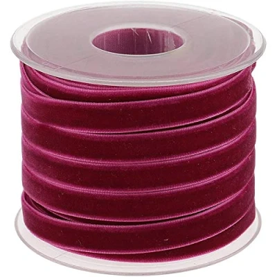 Immagine di Rotolo con nastro in velluto, lungo 18,3 m e largo 10 mm, per il fai da te, decorazioni, colore: viola