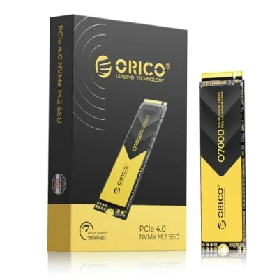 Immagine di ORICO M2 SSD 1TB, NVMe M.2 con Dissipatore, PCIe 4.0 x 4, fino a 7000MB/s, SLC Cache 3D NAND, Interno 2280 per PS5, PC Desktop e Laptop O7000