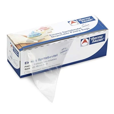 Immagine di Thermohauser Einweg Spritzbeutel sac à Poche monouso (plastica PE), Maximum Grip, Trasparente, 100 Pezzi, 30,0 x 16,0 0,0075 cm