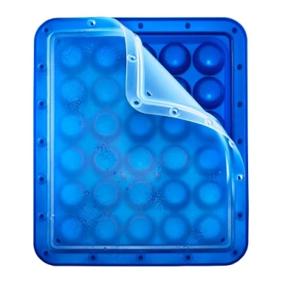 Immagine di Lurch 240775 Stampo per ghiaccio Arctic, 3 cm, colore: blu, 30 cubetti di con coperchio trasparente blu