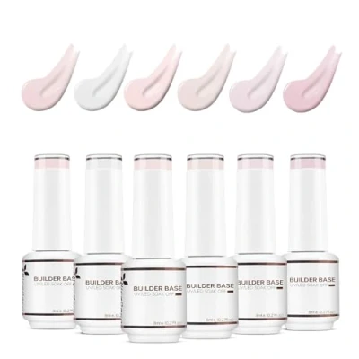 Immagine di Nicedeco 8 in 1 Builder Base Gel Set, 6 Colori Smalto Unghie e Coat, Estensione delle Unghie, Riparazione di Manicure, Rinforzante per Decorazione 6x8ml Set 7