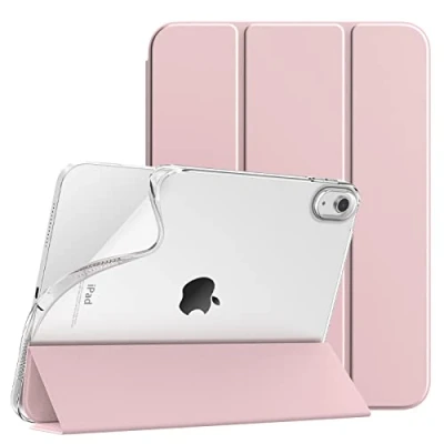Immagine di TiMOVO Custodia Compatibile con iPad 10 Generazione 10,9&quot; 2022, Smart Cover in PU Supporto, Funzione di Auto Sveglia/Sonno, Retro TPU Morbido, Rosa Chiaro