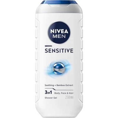 Immagine di NIVEA Men Doccia Shampoo Sensitive con estratto di bambù, 3 in 1 Corpo, Viso e Capelli 250 ml