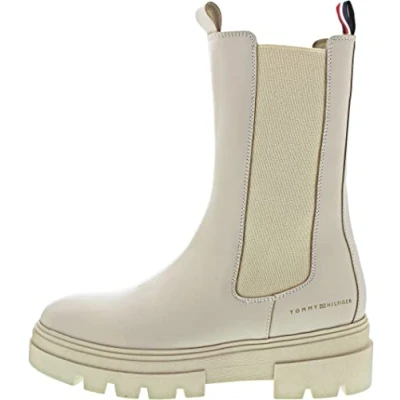 Immagine di Tommy Hilfiger Monochromatic Tronchetti, Donna, Taglia: 41, Classic beige Pelle