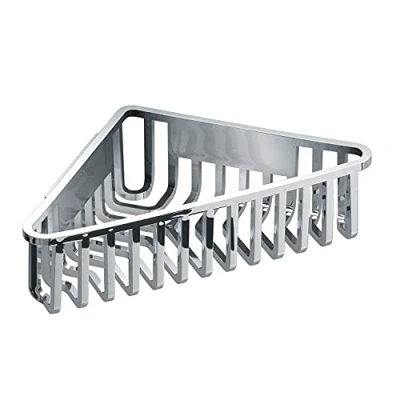 Immagine di Gedy angolare, G Tiberio Doccia, Misure e Peso: 6,6X19,5X19,5 CM &amp; 0,1 kg, Realizzato in Acciaio Inox, Portaoggetti Bagno fissabile con Colla, Design R&amp;S, 2 Anni di Garanzia, Inossidabile, Cromato