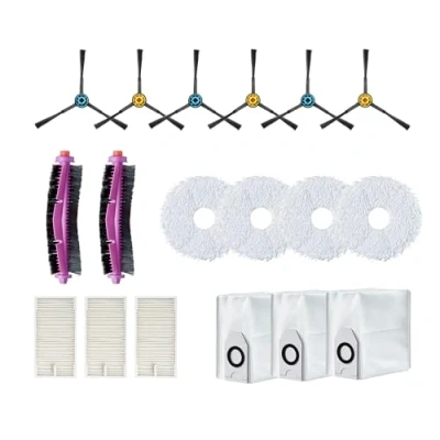 Immagine di Eureka J12 Ultra Robot Aspirador Kit de recambio 6 cepillos laterales, 2 rodillos, 3 filtros HEPA, 4 mopas, bolsas polvo, juego completo accesorios