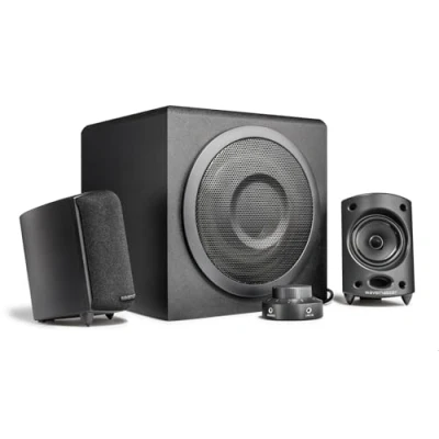 Immagine di Wavemaster 66202 Moody 2.1 Sistema di Altoparlanti (65 Watt) Utilizzo Casse Acustiche per Tv/Tablet/Smartphone/PC Color Nero