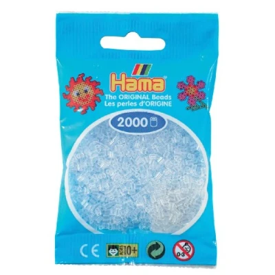 Immagine di Hama Pearls 501 19 mini perle 2000 pezzi trasparenti/bianche