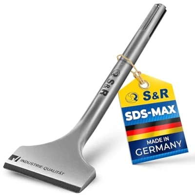Immagine di S&amp;R Scalpello per Piastrelle SDS MAX 300x80mm angolato, geometria ottimizzata in Qualità Industriale