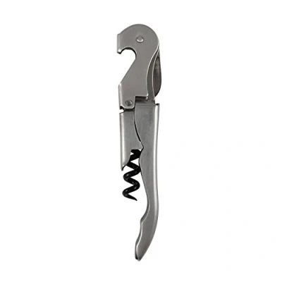 Immagine di TM Electron hocu008 Cavatappi professionale con doppia cerniera, Lama, apribottiglie e tirabuzón, Acciaio Inox