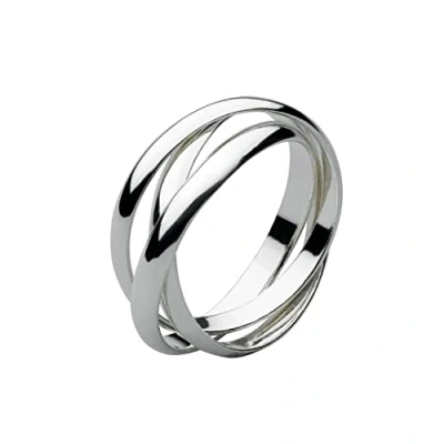 Immagine di Dew 2006HPJ Fede nuziale in stile Trinity, a 3 anelli intrecciati, argento Sterling, da mm di larghezza, taglia 20