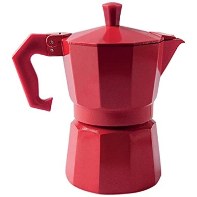 Immagine di Excelsa Chicco Colo Caffettiera, Alluminio, Rosso, 3 Tazze