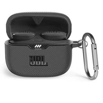Immagine di MOWYEOK custodia in silicone compatibile con JBL Tune 130NC TWS, portatile antigraffio e antiurto silicone, LED frontale visibile, per TWS accessori alloggiamento,