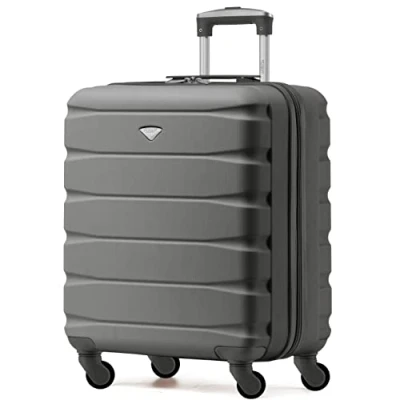 Immagine di Flight Knight Valigie Rigide in ABS Leggere a 4 ruote Bagaglio mano da cabina approvato per compagnie aeree come British Airways e dimensioni massime easyJet borsa grande 56x45x25cm