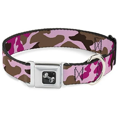Immagine di Buckle Down Collare per Cani con Fibbia Cintura di Sicurezza, Rosa Mimetico, Larghezza 2,5 cm, Adatto Collo da 38,1 a 66 Taglia L
