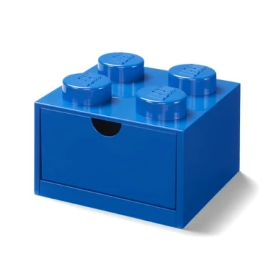 Immagine di Lego Cassetto da scrivania con 4 pomelli, impilabile, piccolo, colore: blu