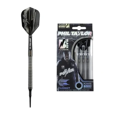 Immagine di Target Darts Freccette Phil Taylor Power 8Zero in Titanio con Punta Morbida, Black
