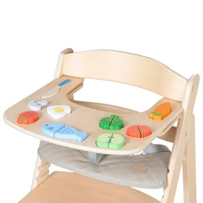 Immagine di roba Vassoio con Elementi di Gioco Adatto per Seggiolone Sit Up Flex Inclusi 9 Giocare Dai 6 Mesi Legno Naturale