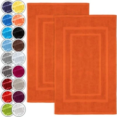 Immagine di NatureMark Confezione da 2 tappetini bagno e doccia, in 100% cotone, 50 x 80 cm, di colore terracotta