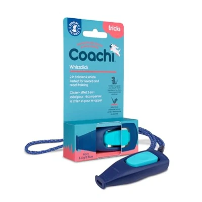 Immagine di Coachi Whizzclick, clicker e fischietto 2 in 1, per il richiamo canino l’addestramento con premi, cordino riflettente regolabile, adatto a cani cuccioli