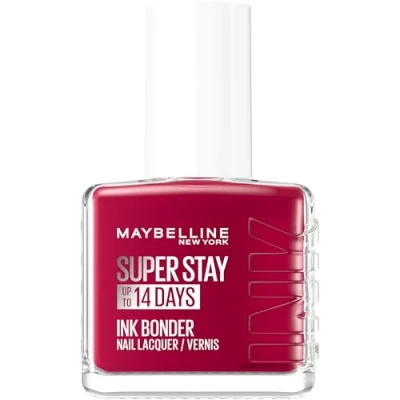 Immagine di Maybelline New York Super Stay Ink Bonder Smalto 501 Cherry Sin a lunga durata per unghie forti e colori intensi, 12,3 ml