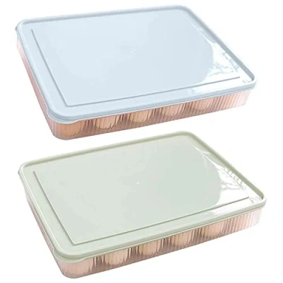 Immagine di Contenitore per Uova in Plastica, 2 Pcs Frigorifero Scatole con Coperchio, Portauova 24 Uova, Porta Trasporto, Scatola Impilabile Cucina Picnic