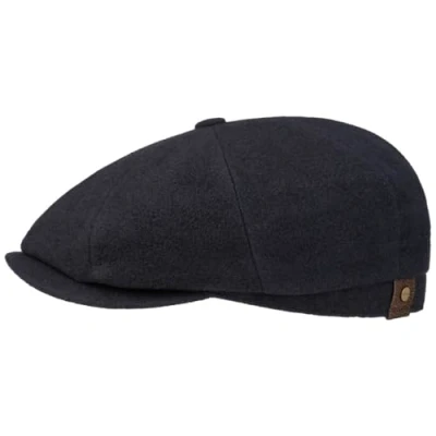 Immagine di Stetson Hatteras Nero Berretto con Visiera Unisex Coppola Lana e Cachemire Tappo a Palloncino Fodera in Flanella Autunno/Inverno Blu 61 cm