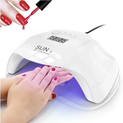 Immagine di SQUADO Lampada UV LED per Unghie, 54W, Display Digitale, 4 Timer, Unghie Professionale Manicure e Pedicure, Sensore Automatico, Bianco