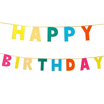 Immagine di Talking Tables Rain HB Rainbow Happy Birthday Garland (3M), Plastica, Multicolore